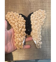 17X17 CM KADİFE PELUŞ KELEBEK APLİKE DİKİŞ AKSESUARI (Kahverengi)