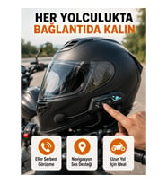 Mey İthalat® BT22 Kask Bluetooth Kulaklık 5.0 – Suya Dayanıklı, Gürültü Önleyici, Uzun Pil Ömürlü Ye