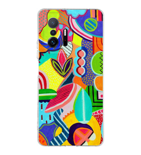 PrintiFy Xiaomi Mi 11T ile Uyumlu Retro Color 6  Kamera Korumalı Şeffaf  Kılıf