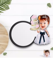 BK Gift Kişiye Özel Kız Çocuk Doğum Günü Karikatürlü Ahşap Bardak Altlığı-2