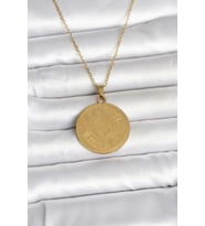 316L Çelik Gold Renk Ayetel Kürsi Yazılı Kolye TJ-BKO11059