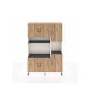 Arges Dolap 9 Raflı 6 Kapaklı 132x30x195 Aytaşı-Çam/Antrasit