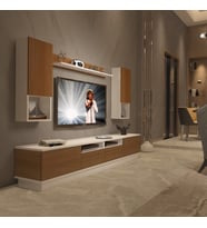 Decoraktiv Trendstyle 5220DAS Slm Tv Ünitesi Tv Sehpası - Beyaz Ceviz (Beyaz - Ceviz)