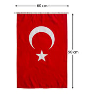 Türk Bayrağı 60x90 cm Alpaka Kumaş (Kırmızı)