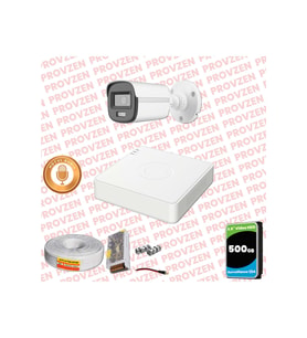 Provzen Hikvision 1'li Full HD Güvenlik Kamerası Set 7/24 Renkli, Mikrofonlu, Olay Anında Bildirim