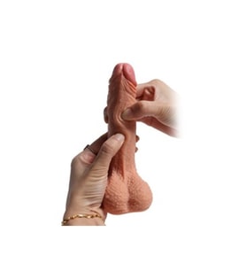 18,5 cm Et Dokulu Full Realistik Gerçekçi Penis Kalın Dildo - Crowley