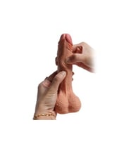 18,5 cm Et Dokulu Full Realistik Gerçekçi Penis Kalın Dildo - Crowley