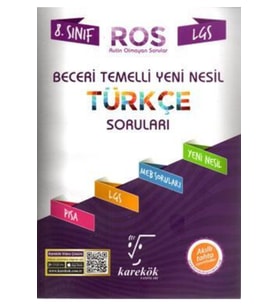 Karekök Yayıncılık Karekök 8sınıf Beceri Temelli Yeni Nesil Türkçe Soruları (Çok Renkli)