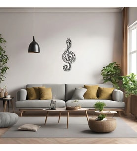 Özel Tasarım Metal Tablolar Sol Anahtarı (Clef) Metal Duvar Tablosu Sanat