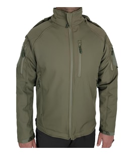 Haki 5 Cepli Kapüşonlu Softshell Soğuk Geçirmez Mont, Su Geçirmez Mont