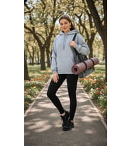 Unisex Basic Regular Fit Kapuşonlu Içi Yumuşacık Tüylü Kanguru Cep Detaylı Sweatshirt (Gri)