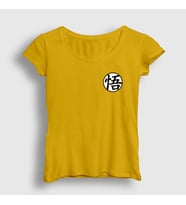 Presmono Kadın Sarı Kanji Go Anime Dragon Ball T-Shirt 236223tt (Sarı)