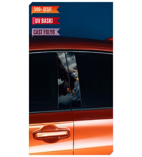 Araç Kapı Direk Kaplama Folyosu Kartal Desenli (Sağ Sol Takım) (2 Adet) - 22x50 (Çok Renkli)