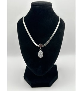 Arnes Jewelry Çelik İtalyan Ezmeli Zirkon Taşlı Damla Kolye