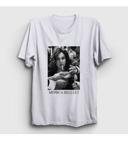 Presmono Unisex Beyaz Smoke Monica Belluci T-Shirt 412161tt (Beyaz)
