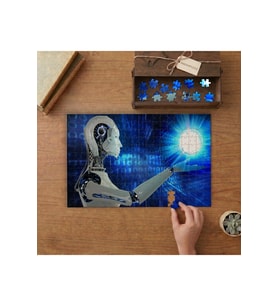 Robot - Bilişim - Teknoloji Tasarımı 240 parça Ahşap Puzzle Ahşap Kutuda MP01445