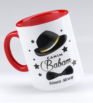 BK Gift Kişiye Özel Canım Babam Tasarımlı Kırmızı Kupa Bardak - Model 3