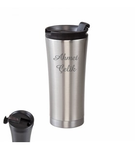 Wings Brushed İsme Özel Çelik Termos 500ml.  304 Paslanmaz Çelik - Kaydırmaz Taban - Kilitli Kapak - Hava Çıkışlı - Sızdırmaz (Karışık)