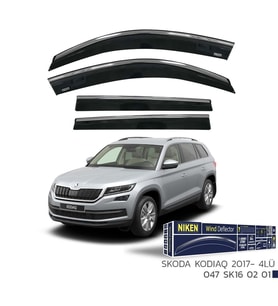Niken Skoda Kodiaq Cam Rüzgarlığı Kromlu 4'Lü 2017+ Sonrası (Beyaz)