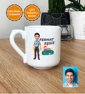 Kişiye Özel Karikatürlü Paramedik Hediye Kupa Bardak Oval Erkek Paramediğe Tıp Bayramı Hediyesi