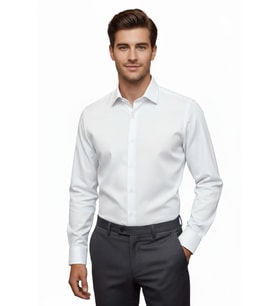 Erkek Silim Fit Uzun Kol Gömlek BGL-ST04867 (Beyaz)