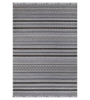 Siyah Renkli Kaymaz Tabanlı Yıkanabilir Makine Dokuma Kilim