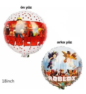 Folyo Balon ROBLOX 45 cm Kırmızı Renk Çift Taraflı Baskılı Doğum günü Süsü