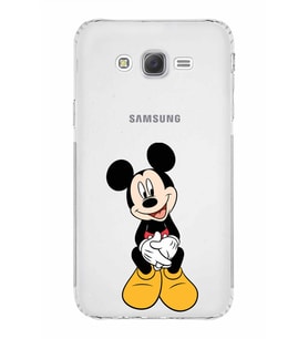 Samsung Galaxy J7  Kamera Korumalı Kapak Mickey Mouse Tasarımlı  Şeffaf  Kılıf