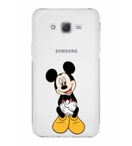Samsung Galaxy J7  Kamera Korumalı Kapak Mickey Mouse Tasarımlı  Şeffaf  Kılıf