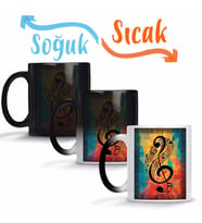 Lota Sol Anahtarı Müzik Sihirli Kupa Bardak Porselen
