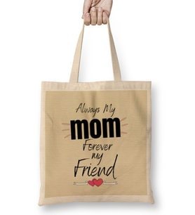 Always My Mom Forever My Friend Mothers Day Gift Bez Çanta Uzun Saplı