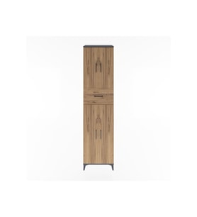 Hyperion Dolap 5 Raflı Tek Çekmeceli 4 Kapaklı 60x44x243 Antrasit-Çam