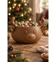 Sonbahar ve Noel Temalı Ren Geyiği Bowl - Sunum Kabı