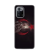 Xiaomi Poco X3 GT Kılıf Resimli Desenli Baskılı Silikon Kılıf Kurt ve Ay Yıldız 1403