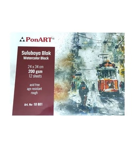 Ponart Suluboya Blok  200 gr Rough 24x34 cm 12 yp 