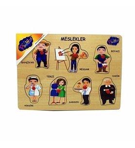 30x22 cm 8 Parça Meslekler Tutmalı Ahşap Oyuncak 1636 (Karışık)
