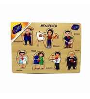 30x22 cm 8 Parça Meslekler Tutmalı Ahşap Oyuncak 1636 (Karışık)