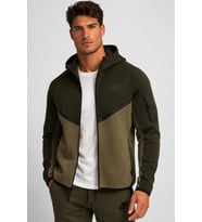 Nike Tech Fleece Full Zip Windrunner Hoodie Kapüşonlu Unisex Sweatshirt Haki