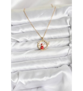 Northcity 316L Çelik Zincir Gold Zirkon Taşlı Yılbaşı Tema Kadın Kolye 5886