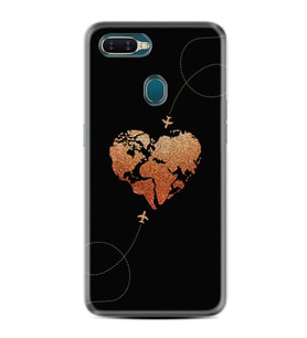 Oppo A5S A15 A16 A54 A55 A73 A74 Kılıf Desemli Silikon Plane Heart 1721