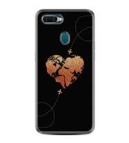 Oppo A5S A15 A16 A54 A55 A73 A74 Kılıf Desemli Silikon Plane Heart 1721