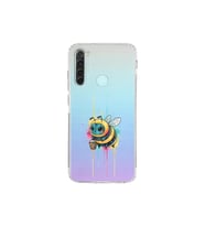 Redmi Note 8 ile uyumlu Splash arı tasarımlı şeffaf silikon kılıf