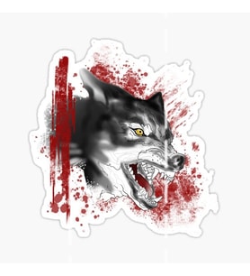 Öfkeli Kızgın Kurt Araba Sticker Oto Yapıştırması 18cm E1