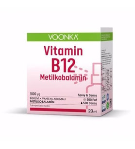Voonka Vitamin B12 Metilkobalamin Oral Sprey Damla 20 ml
