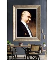 Gümüş Çerçeveli Atatürk Tablo ds380