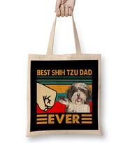 Best Shih Tzu Dad Ever Gift Bez Çanta Uzun Saplı