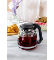 Siyah Süzgeçli Cam Demlik 1500 Ml