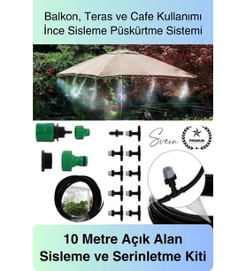 #Nemlendirme Açık Alan Sisleme ve Serinletme Kiti 10 Metre Balkon Teras Cafe Bahçe Nemlendirici