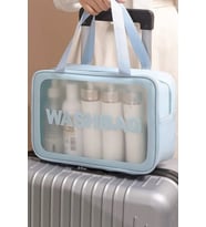 Caş Dekorasyon Mavi Renk Washbag Su Geçirmez Büyük Boy Makyaj Çantası