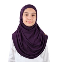 Pratik Hazır Geçmeli Boneli Çocuk Şal Mürdüm